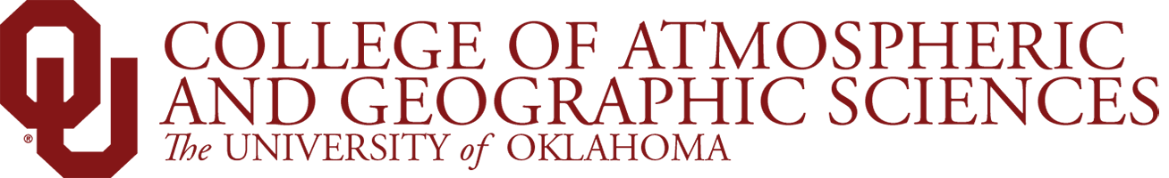 Interlocking OU, College of Atmospheric and Geographic Sciences, The University of Oklahoma website wordmark.