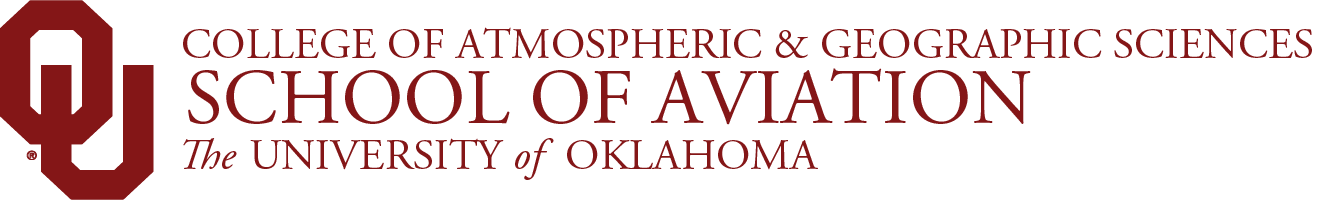 Interlocking OU, College of Atmospheric and Geographic Sciences, School of Aviation Studies, The University of Oklahoma website wordmark.