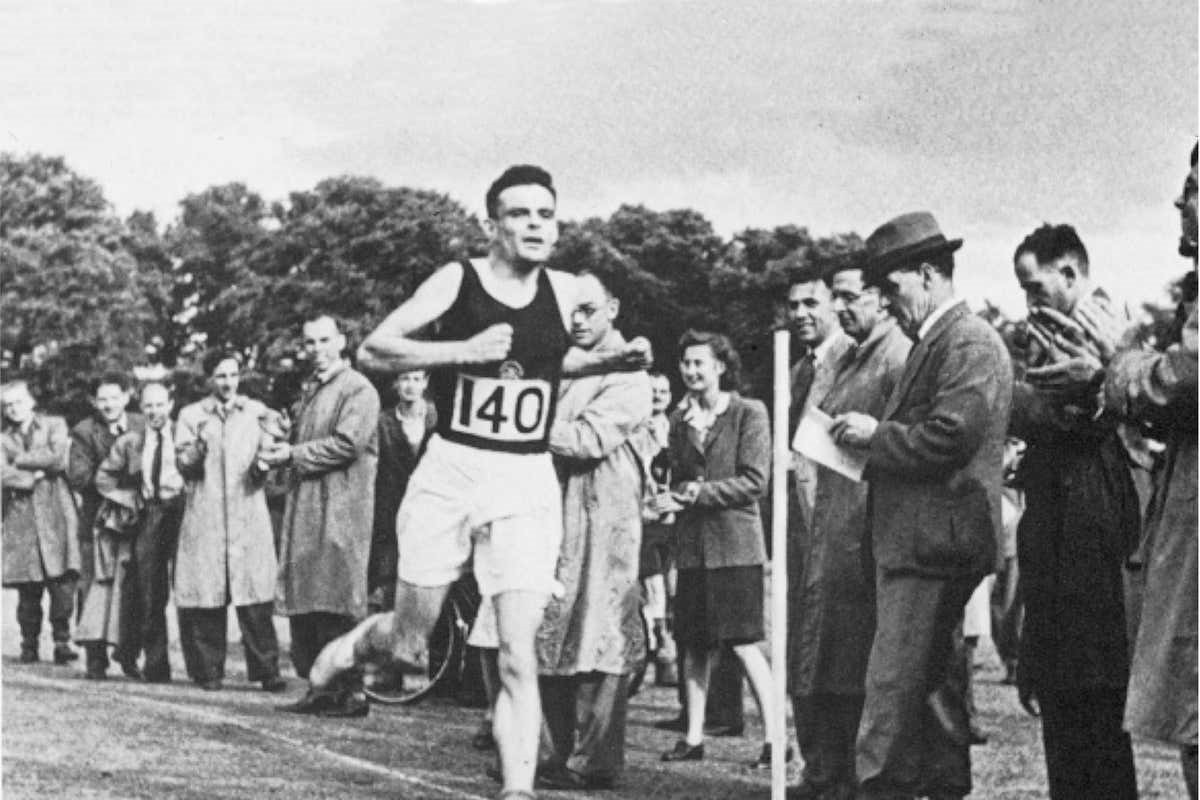 Alan Turing completing a long-distance race.