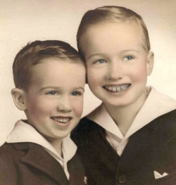 Lynn Conway (right) at seven, and her younger brother.