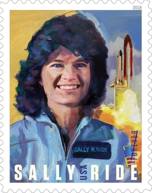 In 2018, the United States Post Office (USPS) released a stamp in Ride’s honor.  Sally K. Ride, Sally USA Ride, Forever, 2018.