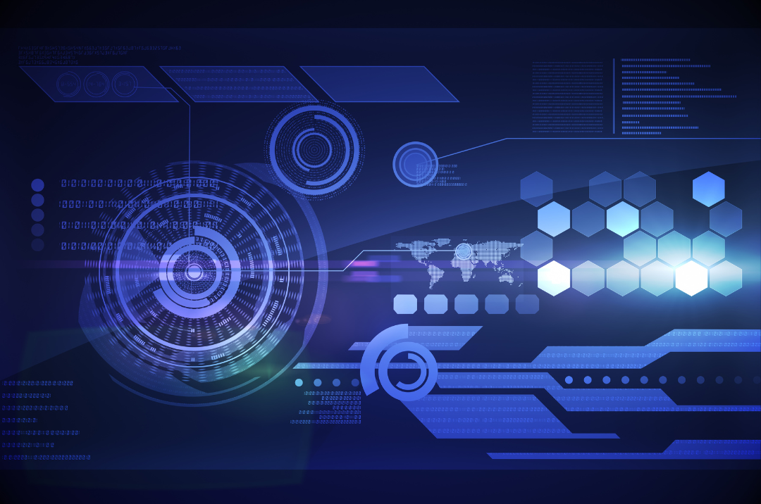 Graphic designed image of technology.