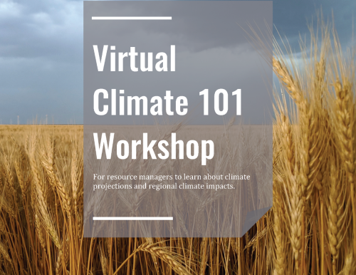 Virtual Climate 101 Workshop, for resource managers to learn about climate projections and regional climate impacts.