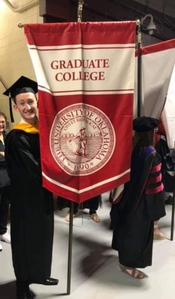 Jay Wimhurst at Spring 2019 commencement. Graduate College. The University of Oklahoma. 1890.