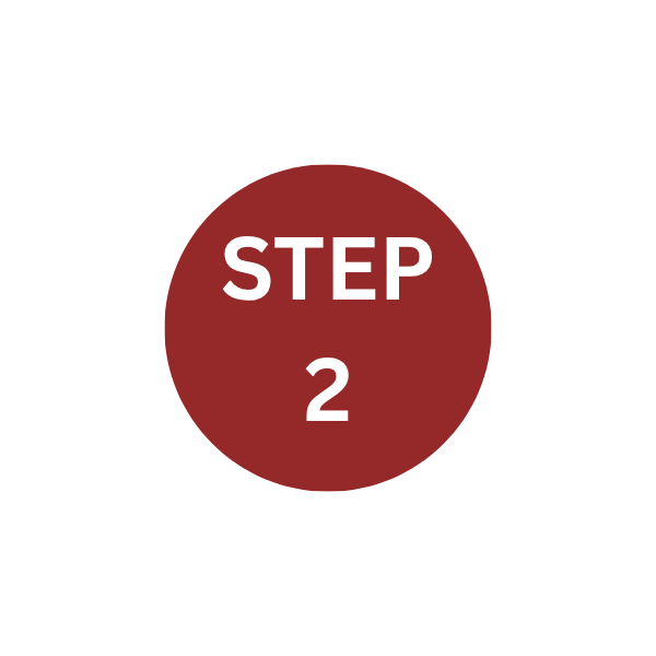 Red circle with the text "step 2" in white letters.