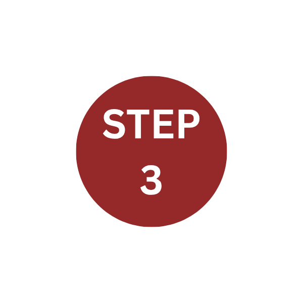 Red circle with the text "step 3" in white letters.