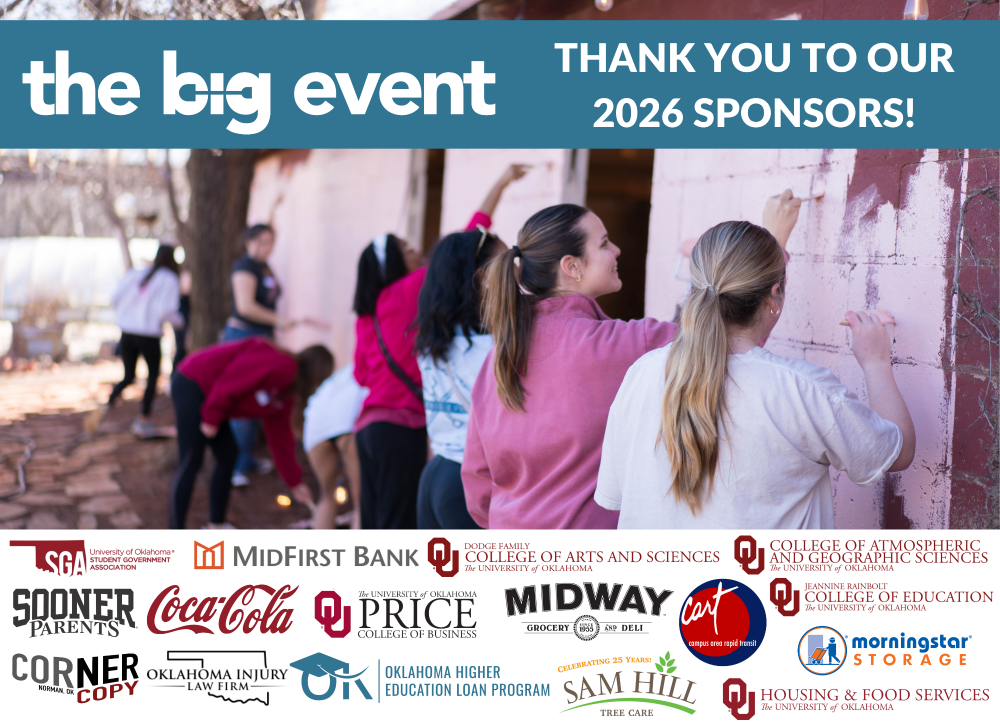 Students volunteering at the Big Event. 