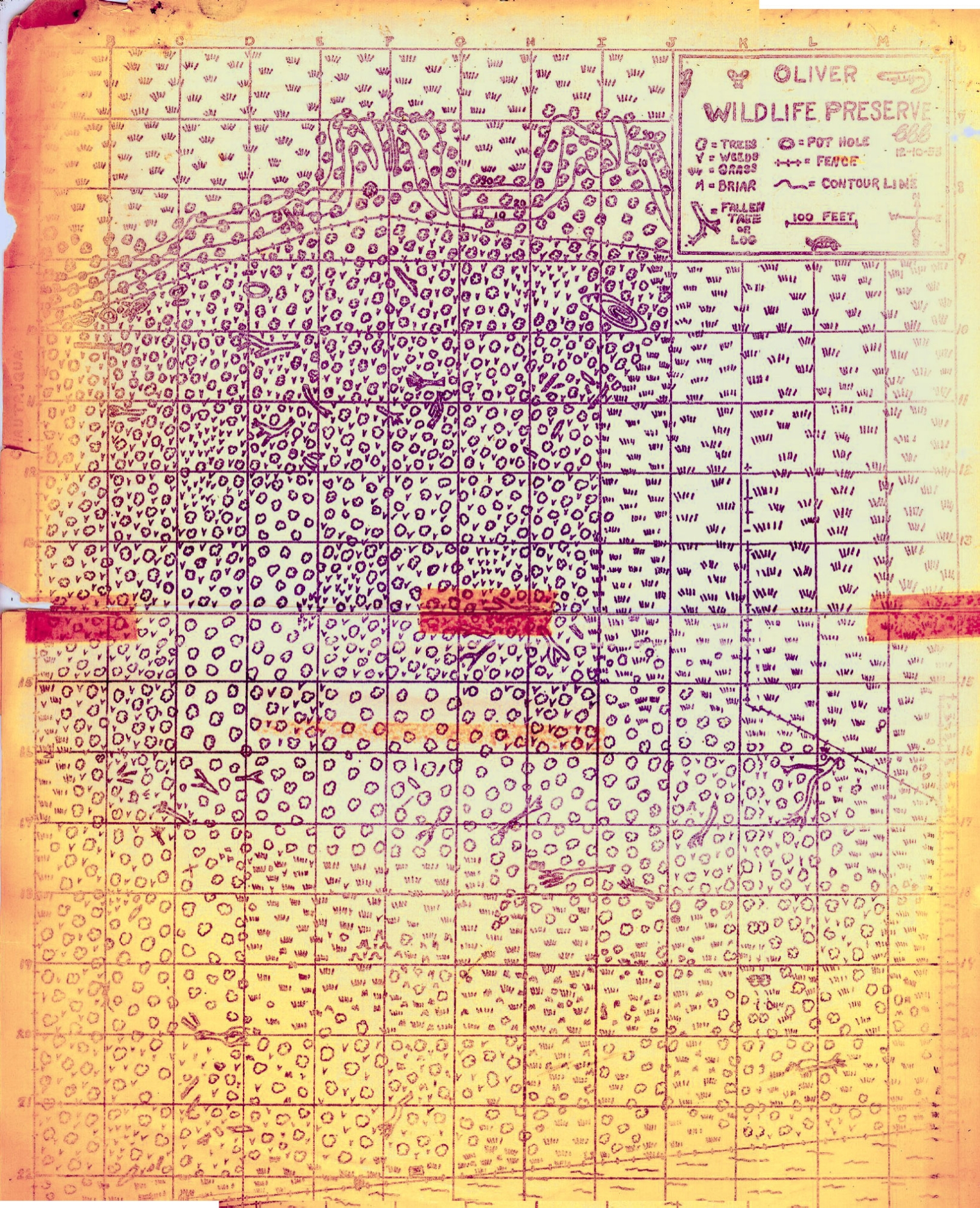 Hand drawn map 1953, unknown source