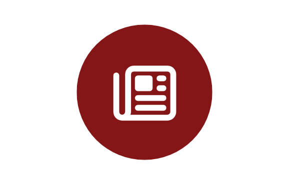 Untitled design - 1 White journal logo on crimson background.