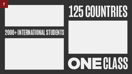2000+ International Students, 125 Countries, One Class