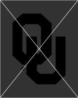 interlocking OU, black on dark grey background