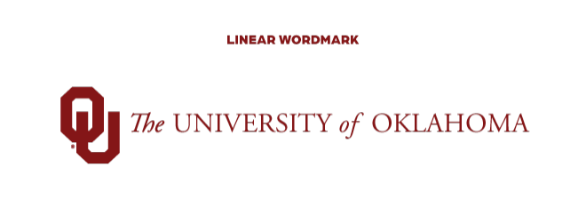 Linear Wordmark: interlocking OU, The University of Oklahoma, linear