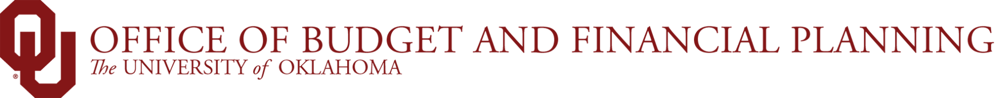 Interlocking O U, Office of Budget and Financial Planning, The University of Oklahoma website wordmark.