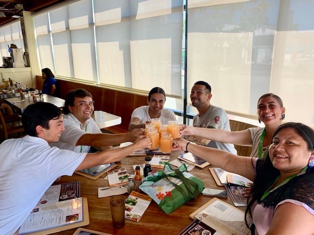 GEN students enjoy lunch together during the SACNAS conference trip to Hawaii in October, 2019. 