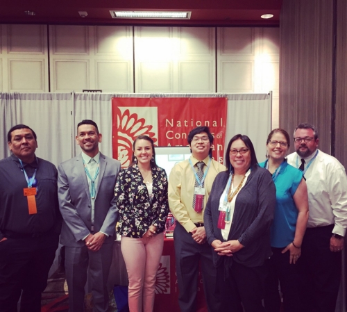 Scholarship recipients, Hanna Wensman and Treyton Vu Morris, attend the NCAI Mid-Year Conference with CEIGR and GEN partners. 