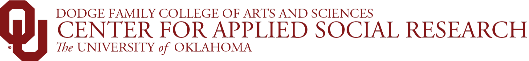 OU Dodge Family College of Arts and Sciences, Center for Applied Social Research, The University of Oklahoma wordmark