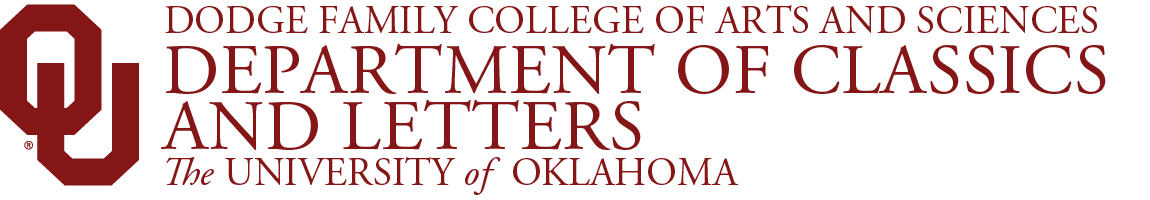 Interlocking O U, Dodge Family College of Arts and Sciences, Department of Classics and Letters, The University of Oklahoma website wordmark.