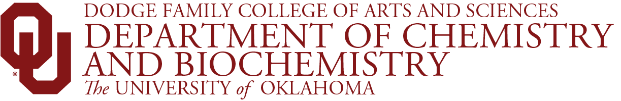 Interlocking OU, Dodge Family College of Arts and Sciences, Department of Chemistry and Biochemistry, The University of Oklahoma website wordmark.