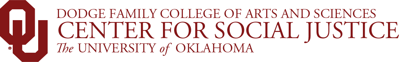 Interlocking O U, Dodge Family College of Arts and Sciences, Center for Social Justice, The University of Oklahoma website wordmark.
