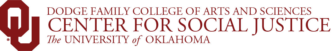 OU Dodge Family College of Arts and Sciences, Center for Social Justice, The University of Oklahoma wordmark