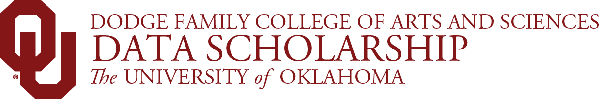 Interlocking O U, Dodge Family College of Arts and Sciences, Data Scholarship, The University of Oklahoma website wordmark.