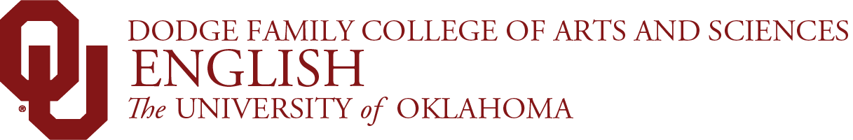 Interlocking OU, Dodge Family College of Arts and Sciences, English, The University of Oklahoma website wordmark.