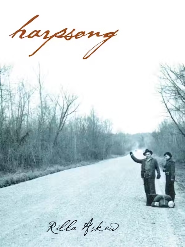 Harpsong book cover. Written by Rilla Askew.