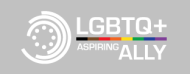 LGBTQIA+ Aspiring Ally logo.