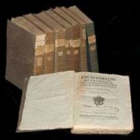 Photo of  The OU History of Science Collections’ copy of Encyclopédie Méthodique, Géographie Physique, 4 vols. In 8 parts. 