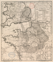 Image of an early effort at a mineralogical map by Philippe Buache, for a 1746 paper by Jean-Etienne Guettard.
