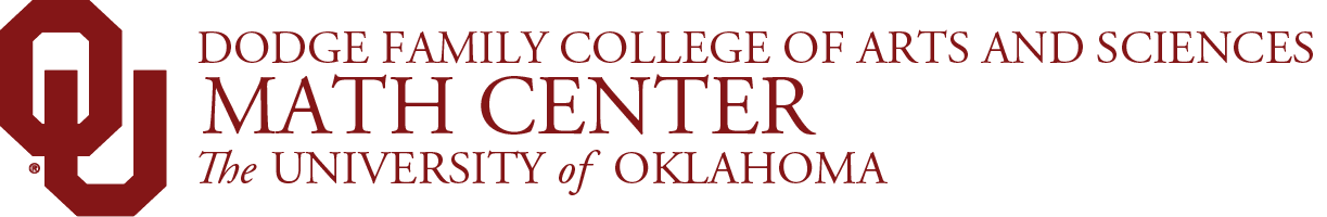 Interlocking O U, Dodge Family College of Arts and Sciences, Math Center, The University of Oklahoma website wordmark.