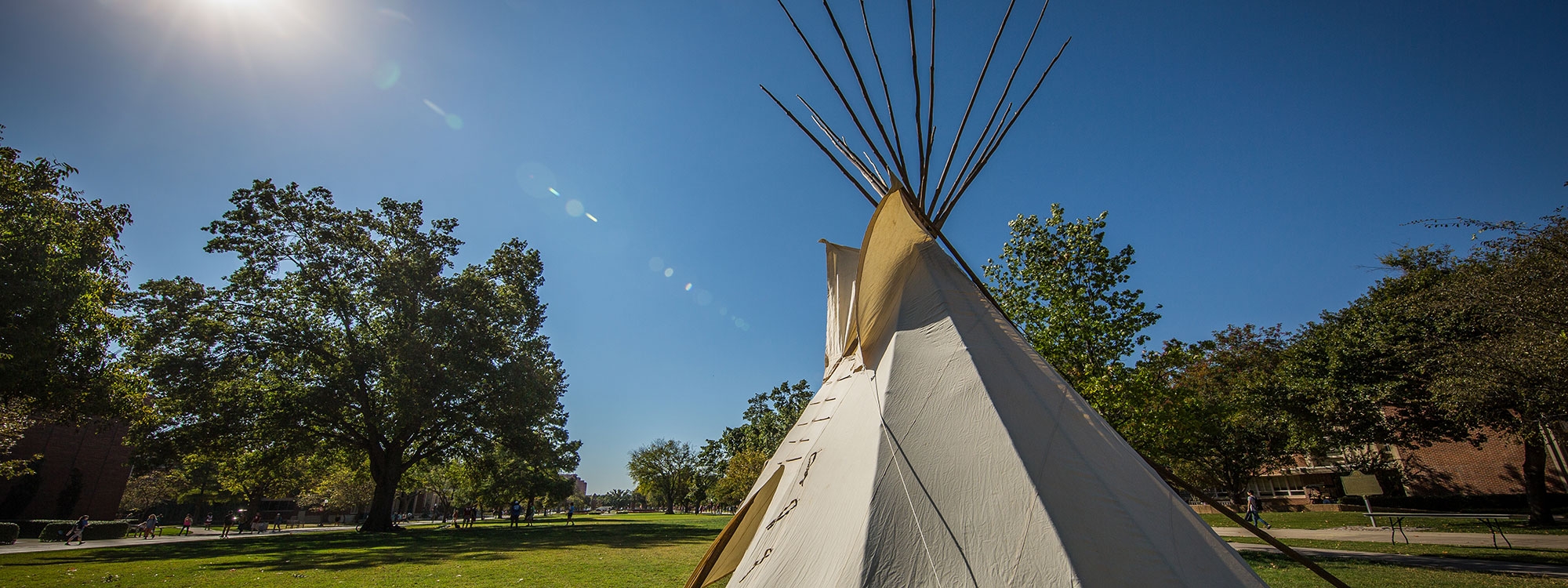 A Tee Pee constructed for an Indigenous People's Day Celebration.