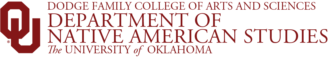 Interlocking OU, Dodge Family College of Arts and Sciences, Department of Native American Studies, The University of Oklahoma wordmark.