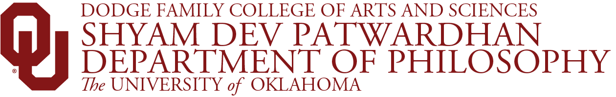 Interlocking OU, Dodge Family College of Arts and Sciences, Shyam Dev Patwardhan Department of Philosophy, The University of Oklahoma website wordmark.