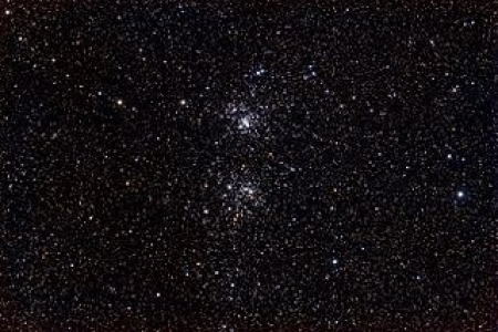 An image of the Double Cluster of stars.