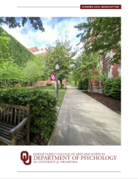 Cover of the newsletter. Reads: Summer 2024 Newsletter. Dodge Family College of arts and sciences Department of Psychology. The University of Oklahoma.