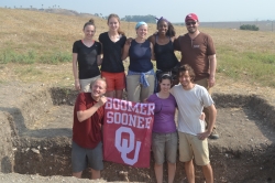 Rangar Cline, Ph.D. with students at an archaeological dig in Israel.