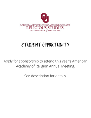Student Opportunity; Apply for sponsorship to attend this year's American Academy of Religion Annual Meeting.  See description for details.