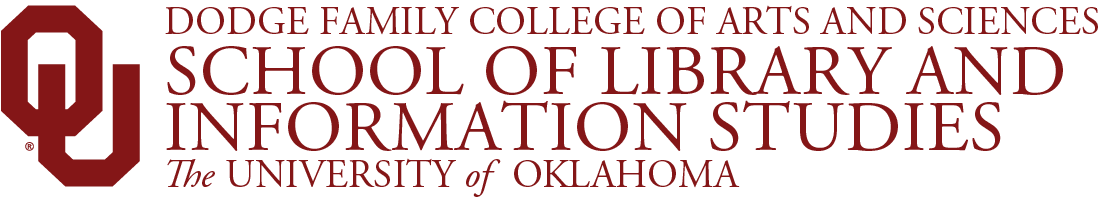 Interlocking OU, Dodge Family College of Arts and Sciences, School of Library and Information Studies, The University of Oklahoma website wordmark.