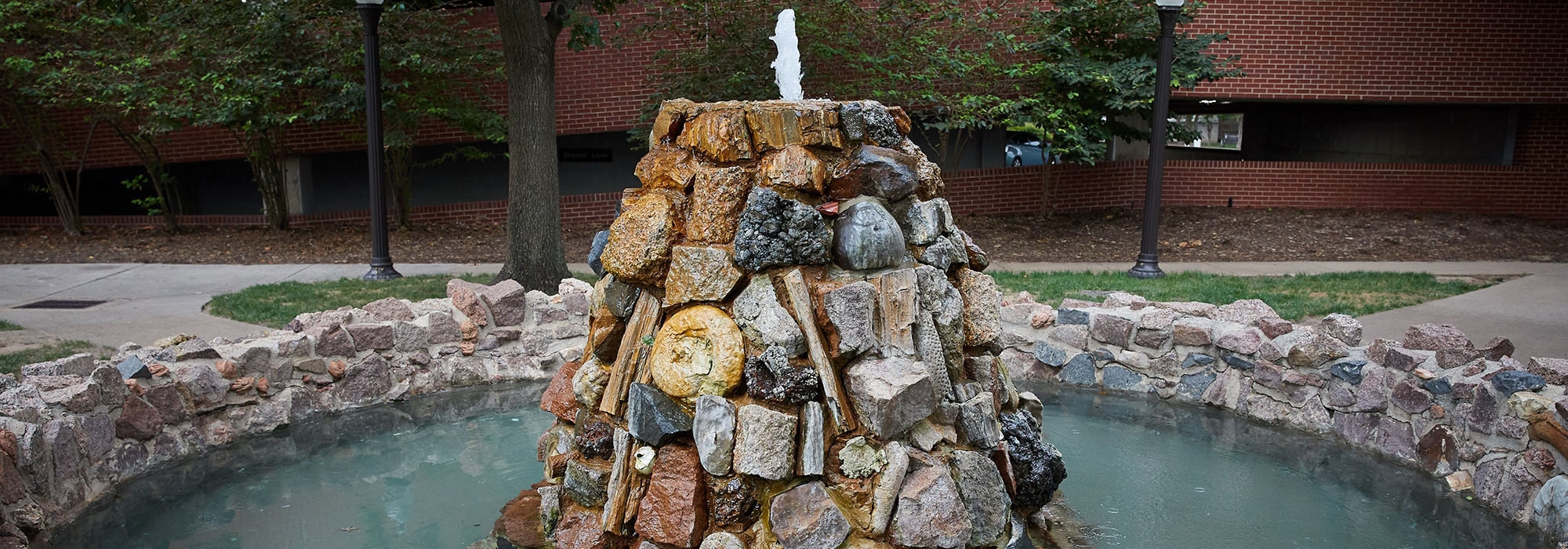 Water fountain on the OU campus in Norman, Oklahoma.