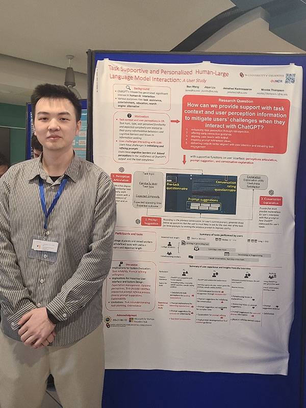 Ben Wang at CHIIR with poster.