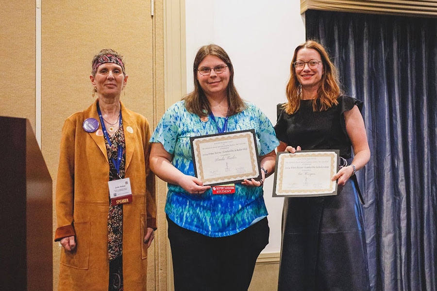 Dr. Abbas with Linda Fowler and Sue Ringus at OLA.