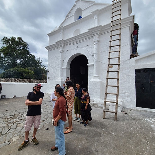 Visiting a church were families go to pray for loved ones who migrated.