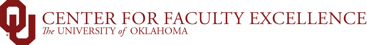 Interlocking OU, Center for Faculty Excellence, The University of Oklahoma website wordmark.