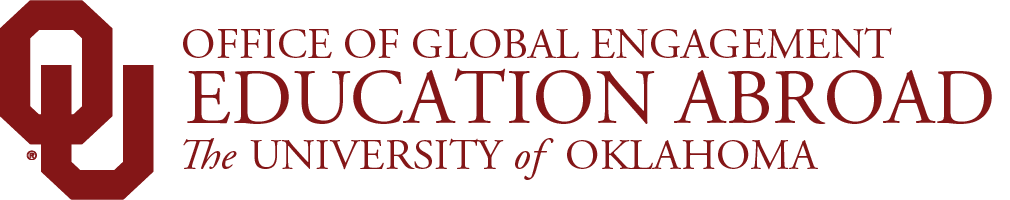 Interlocking OU, Office of Global Management, Education Abroad, The University of Oklahoma website wordmark.