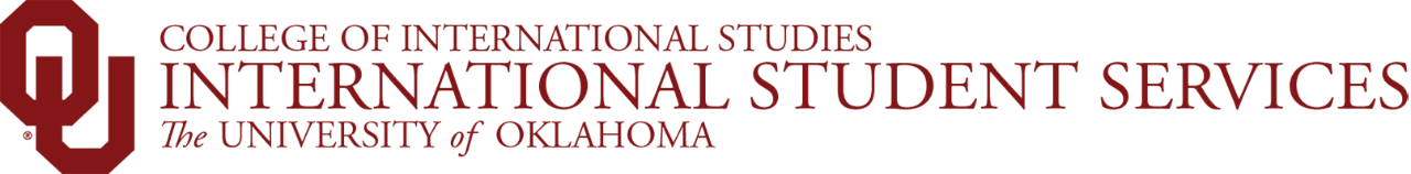 College of International Studies, International Student Services, The University of Oklahoma website wordmark
