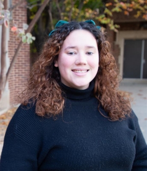 A picture of Fernanda Moers outside Farzaneh Hall.