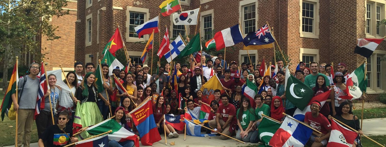 International students at homecoming