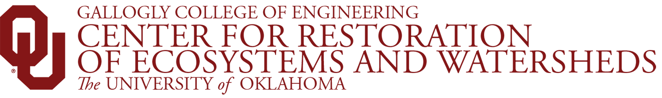 Interlocking O U, Gallogly College of Engineering, Center for Restoration of Ecosystems and Watersheds, The University of Oklahoma website wordmark.