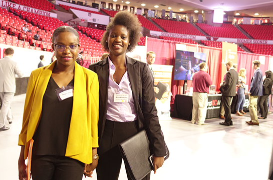Students attending a career Fair.